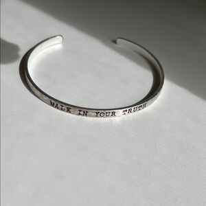 3 for $12 Engraved Silver Cuff Bracelet - "Walk In Your Truth"